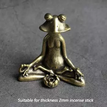 1 шт., медная скульптура животного для домашних животных, курильница из сплава для медитации, дзен-буддийская статуя лягушки