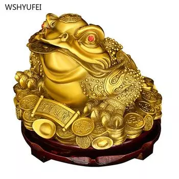 1 шт. Медная золотая жаба, украшение в виде сокровища, аксессуары для офиса, гостиной, украшения дома, формы животных, благословение, подарки