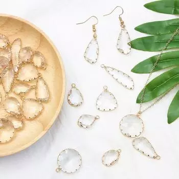 1 шт., медные блестящие боковые хрустальные бусины, подвеска для ожерелья, серьги, разъем для поиска ювелирных изделий 19X12mm