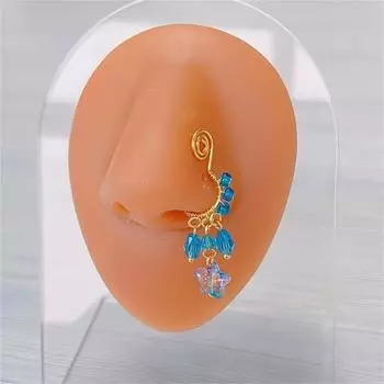 1 шт. Медные хрустальные бусины из нержавеющей стали в форме звезд, булавка для носа, поддельный пирсинг, кисточка, кулон для мужчин и женщин, подарок на выпускной, элегантный