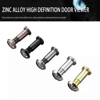 1 шт. Медный дверной глазок для обеспечения безопасности, 220-градусный дверной глазок с защитной крышкой для дома, офиса, отеля 16mm&40-65mm чёрный