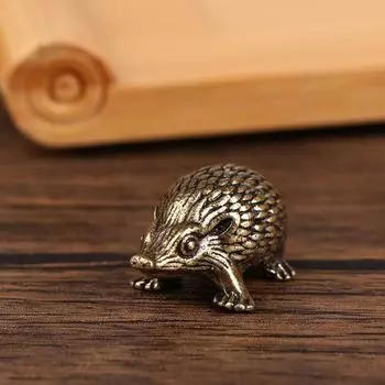 1 шт. медный ежик маленькие украшения антикварная скульптура животных ремесла стол чайный столик украшение домашний декор для гостиной 1