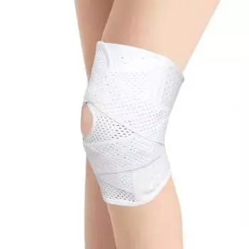 1 шт. мениск сустав надколенника дышащий наколенник легкий тонкий регулируемый белый спортивный бег езда альпинизм баскетбол M
