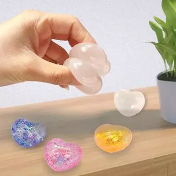 1 шт., меняющая цвет игрушка-сердце, блестки, игрушка-фиджет, мягкая игрушка для разминания, игрушка для снятия стресса, подарок на детскую вечеринку as the picture