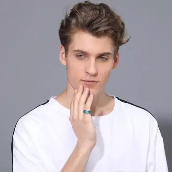 1 шт., меняющие цвет, настроение, эмоции, мужские кольца, нержавеющая сталь, пара, женщины, температурное кольцо 6 зелёный