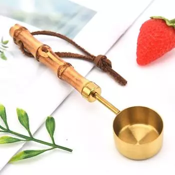 1 шт. мерная ложка из нержавеющей стали розового золота кофейная ложка с бамбуковой ручкой сухое молоко кухонная бытовая золотой