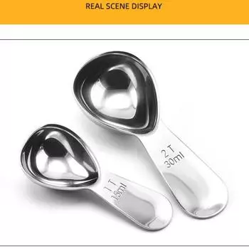 1 шт. мерные ложки для кофе из нержавеющей стали с градуированной шкалой 15 мл/30 мл мини-ложка для кофейных зерен кухонные принадлежности бариста