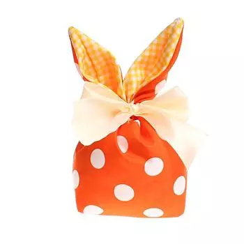1 шт. мешок для конфет пасхальная фигурка оригинальная шелковая лента мультфильм кроличьи уши цветочный принт ткань