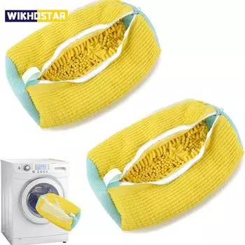 1 шт., мешок для стирки обуви, хлопковые пушистые волокна, легко удаляющие грязь, мешки для стирки, антидеформационный органайзер для обуви, одежды