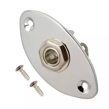 1 шт. Металлическая гитарная выходная входная овальная пластина с разъемом Jack для электрических басовых аксессуаров серебряный