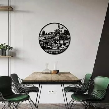 1 шт. Металлическая настенная скульптура с изображением сельскохозяйственных животных – Петух и корова, 24 дюйма, современная настенная скульптура для декора в виде птицы чёрный