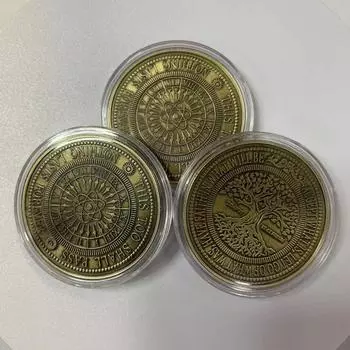 1 шт. Металлическая памятная монета «Древо жизни» из коллекции American Challenge золотой