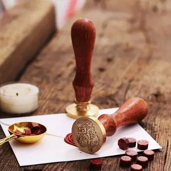 1 шт. металлическая печать сургучная печать винтажный восковой принт растительный узор античная деревянная ручка для DIY скрапбук фото свадебная открытка 01