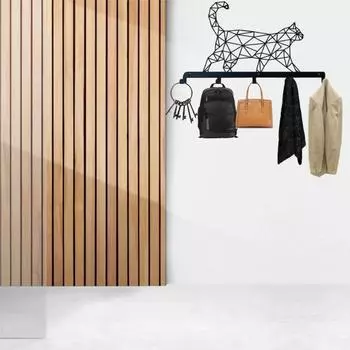 1 шт. Металлическая полая вешалка для одежды для кошек – настенная вешалка с многофункциональными крючками для пальто, шляп, ключей и полотенец, M бронзовый