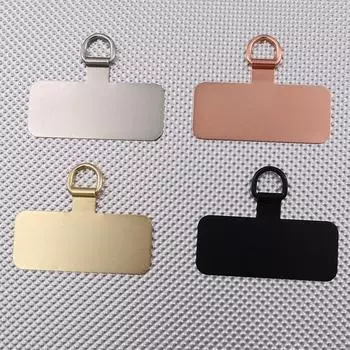 1 шт. металлическая прокладка для шнурка для телефона, прочная накладка на мобильный телефон, слинг, веревка, зажим для карт, застежка-липучка, подвешивающий шнур, нашивка чёрный