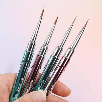 1 шт. металлическая ручка кисть для подводки ногтей ручка для рисования ногтей акриловые УФ-гелевые кисти DIY маникюрный инструмент кисть для ногтей 10mm head синий