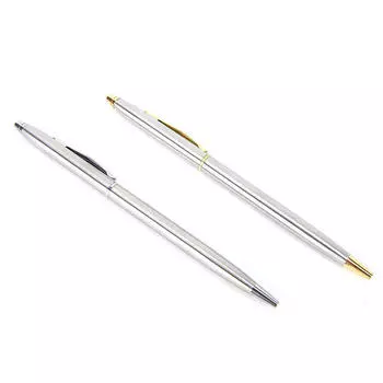 1 шт. металлическая шариковая ручка, канцелярские принадлежности, стержень из нержавеющей стали, вращающаяся ручка, шариковая ручка золотой