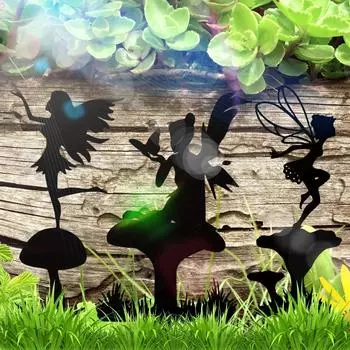 1 шт. Металлическая статуэтка садовой феи в деревенском стиле - идеально подходит для украшения улицы и газонов во дворе для декора садовой вечеринки! бежевый