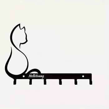 1 шт. металлическая вешалка для кошек, настенная вешалка для ключей и поводка, вешалка для полотенец, стеллаж для хранения, стеллаж для хранения чёрный