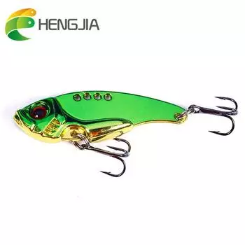 1 шт., металлическая вибрационная приманка VIB, спиннер, ложка, 5 см, 10 г, рыболовные приманки, зеленые приманки, форель, зимняя рыбалка, жесткие приманки, снасти Pesca