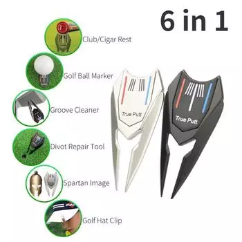 1 шт. металлическая вилка для гольфа, многофункциональный зеленый набор вилок, магнитный железный маркер, инструмент для разметки мяча для гольфа