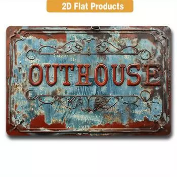 1 шт. Металлическая жестяная табличка «НА УБОРНОЙ» в деревенском стиле, 8x12 дюймов (20x30 см), Ретро-синий состаренный вид, алюминиевая настенная табличка чёрный