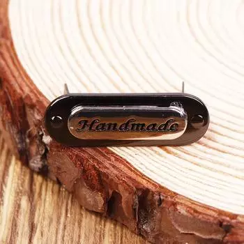 1 шт., металлические бирки ручной работы с буквами, овальные бирки для поделок, кошельков, одежды, джинсов, обуви, швейной фурнитуры золотой