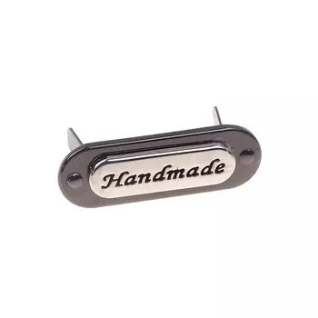 1 шт., металлические бирки ручной работы с буквами, овальные бирки для поделок, кошельков, одежды, джинсов, обуви, швейной фурнитуры серебряный