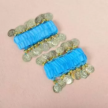 1 шт. Металлические браслеты-монеты для танца живота, браслеты на запястье и лодыжку для танца живота, шифоновые золотые монеты, аксессуары для танца живота