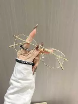 1 шт. Металлические модные квадратные очки с защитой от синего света, прозрачные, для ежедневного чтения в офисе, защита глаз, классические элегантные очки.