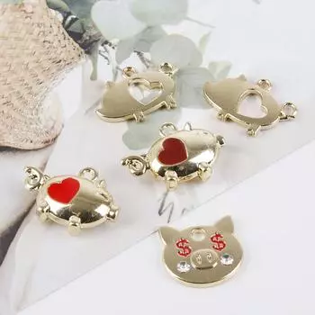 1 шт. металлические подвески в виде свиньи, подвеска для самостоятельного изготовления ожерелья, браслета, ювелирных аксессуаров 01 1913mm