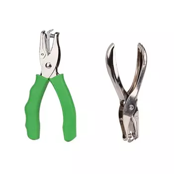 1 шт., металлические пробойные плоскогубцы, зеленые пробойные плоскогубцы, ручные пробойные плоскогубцы, плоскогубцы для проверки билетов, одно отверстие, дырокол для бумаги, сделай сам