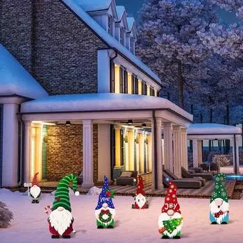 1 шт. металлические рождественские вывески из кованого железа, уличные украшения для садовых гномов, садовые поделки, украшения для газонов, украшения для сада A-1PC