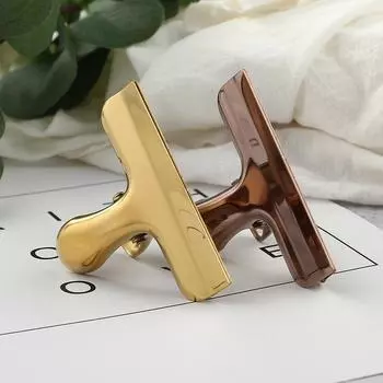 1 шт., металлические зажимы для сумок, уплотнительные зажимы для пищевых продуктов, медная поверхность, нержавеющая сталь, офисная папка для файлов, кухонные принадлежности для хранения вещей