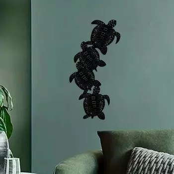 1 шт. Металлический декор для стен в виде морской черепахи – современное искусство для гостиной и спальни, стильное металлическое настенное украшение для любого пространства светло-серый