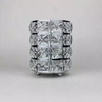 1 шт., металлический держатель для хранения кистей для макияжа, пробирка, органайзер для карандашей для бровей, хрустальная банка из бисера, ювелирная коробка с бриллиантами, косметическая коробка