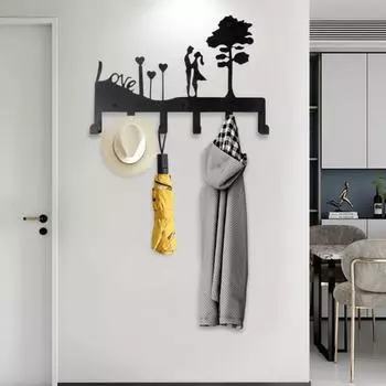 1 шт., металлический держатель для ключей «Пара любви», настенная вешалка для ключей, подставка для хранения ключей, крючок для стены, железное искусство, железные поделки