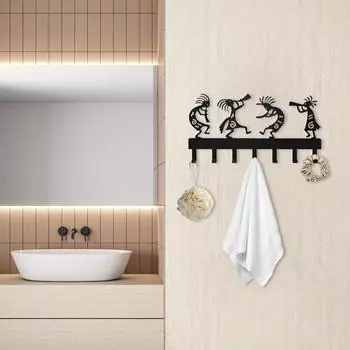 1 шт. Металлический держатель для ключей с крючками, органайзер для стойки - 11,81 дюйма, настенный для стильного хранения ключей и украшения M бронзовый