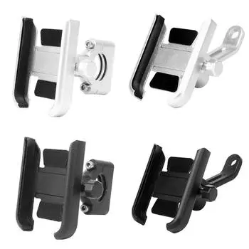 1 шт. металлический держатель для мобильного телефона с зеркалом заднего вида для велосипеда и мотоцикла серебряный