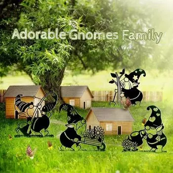 1 шт. Металлический гном, украшение, металлический знак для двора, декор, водители, гномы, уличные металлические гномы, садовые украшения, двор, металлическое искусство, задний двор бежевый