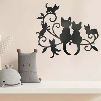 1 шт. Металлический кулон в виде силуэта черного кота - подвеска для дома в виде животного-кота. Уникальная настенная подвеска и украшение для сада, а также отличный подарок. светло-серый