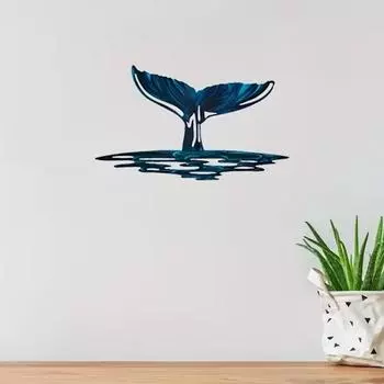 1 шт. Металлический настенный кулон - серия Ocean, китовый рыбий хвост для украшения дома, подарок на новоселье светло-серый