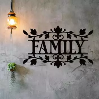 1 шт. Металлический семейный знак, элегантный настенный декор для столовой, стильное семейное настенное искусство, индивидуальное металлическое слово, идеальное украшение для дома светло-серый
