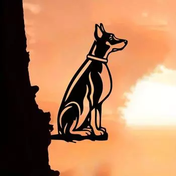 1 шт. Металлический силуэт добермана, щенок, знак, деревенский декор для улицы, стильное украшение для дома и сада, идеальный подарок на новоселье чёрный