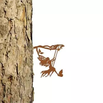 1 шт. Металлический силуэт феи - Добавьте немного волшебства и очарования в ваш сад с помощью этого прекрасного металлического силуэта феи. бежевый