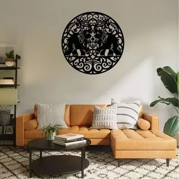 1 шт. Металлический слон WallArt Животное Слон Пара Любовь Цветок Настенная металлическая скульптура Наклейка Интерьер Гостиная/Домашний декор чёрный