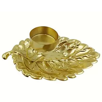 1 шт. металлический золотой лист в форме ремесла орнамент подсвечник домашний декор поднос для сервировки канделябро подсвечник 13.5*8.5*6