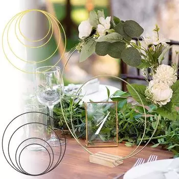 1 шт. металлическое кольцо макраме свадебный венок ручной работы невесты ручная гирлянда черные железные цветочные кольца DIY ремесло украшение для вечеринки 150mmx3mm золотой