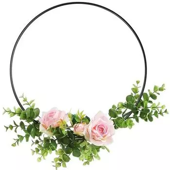 1 шт. металлическое кольцо макраме свадебный венок ручной работы невесты ручная гирлянда черные железные цветочные кольца DIY ремесло украшение для вечеринки 150mmx3mm чёрный