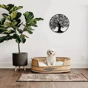 1 шт. Металлическое настенное искусство «Дерево жизни» - 11,02 x11,02 для украшения гостиной, спальни, кабинета, зала или церкви светло-серый